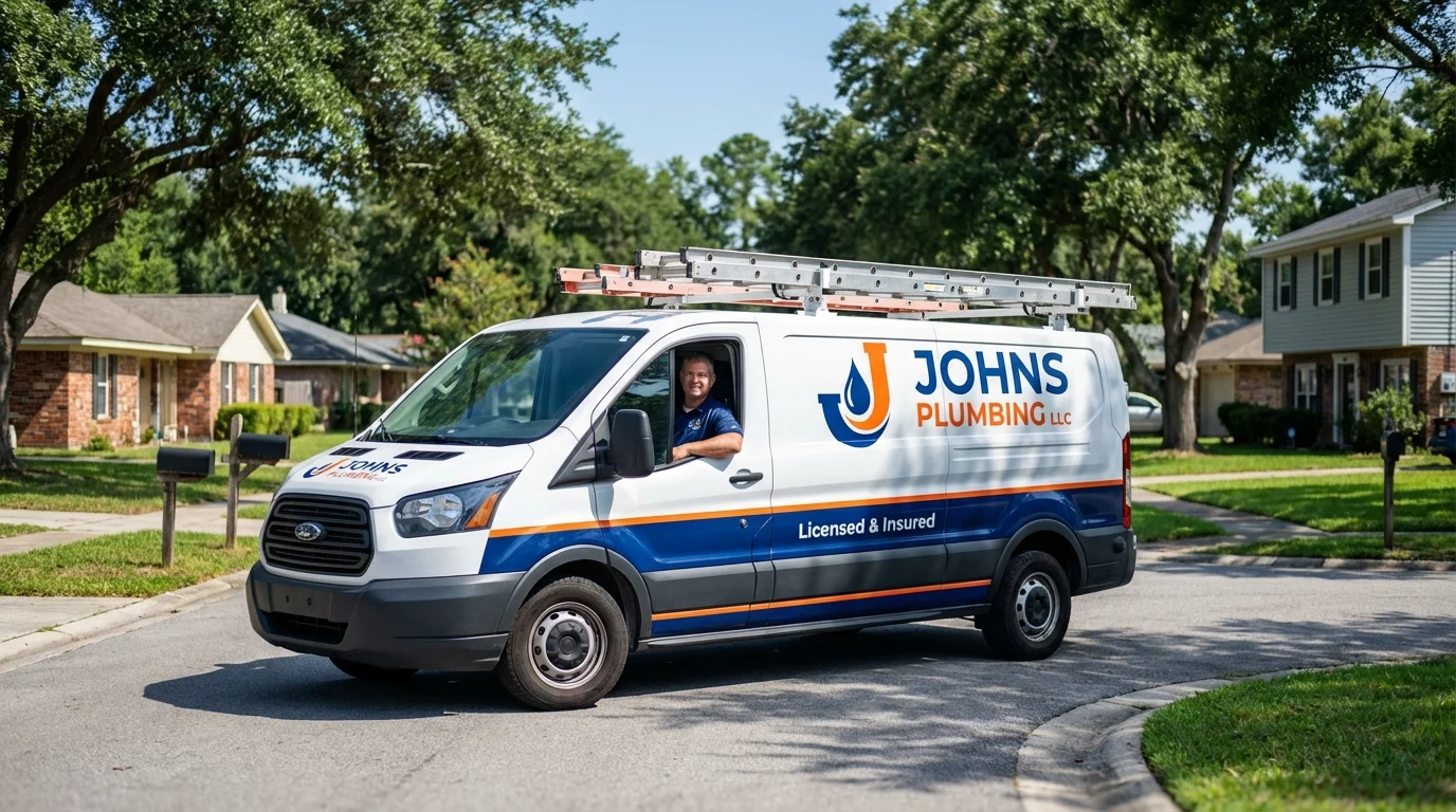Johns Plumbing LLC service van in East Wenatchee, WA