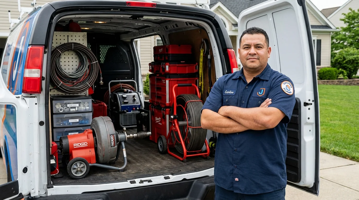 Professional drain cleaning equipment and Johns Plumbing LLC plumber in East Wenatchee