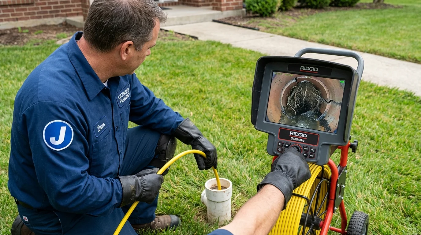 Sewer camera inspection being performed by Johns Plumbing LLC in East Wenatchee