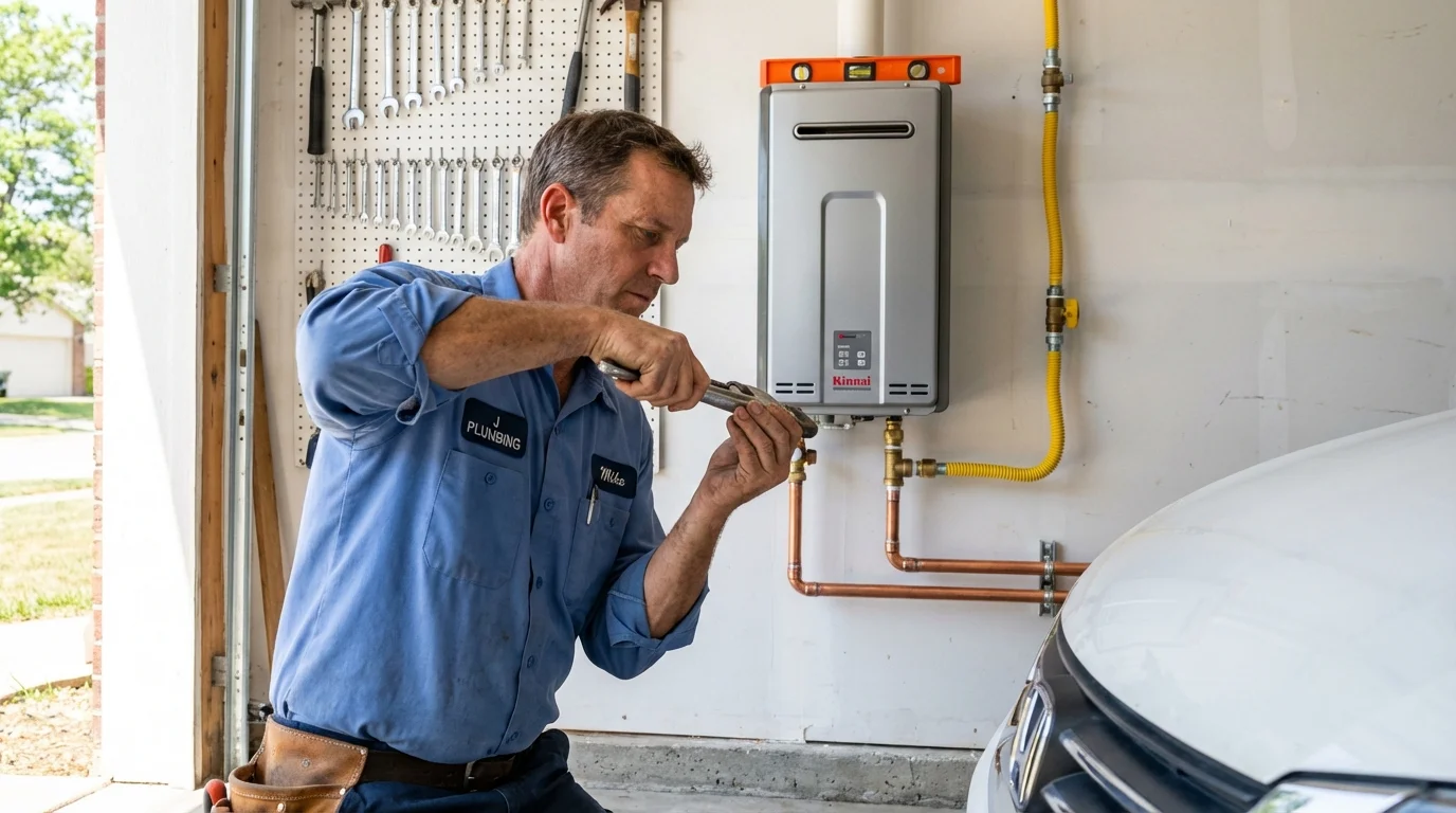 Tankless water heater installation by a Johns Plumbing LLC plumber in East Wenatchee
